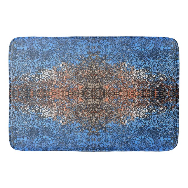 Stained Glass look mosaic abstract Bath Mat (Front)