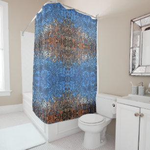 Stained Glass look mosaic abstract Shower Curtain