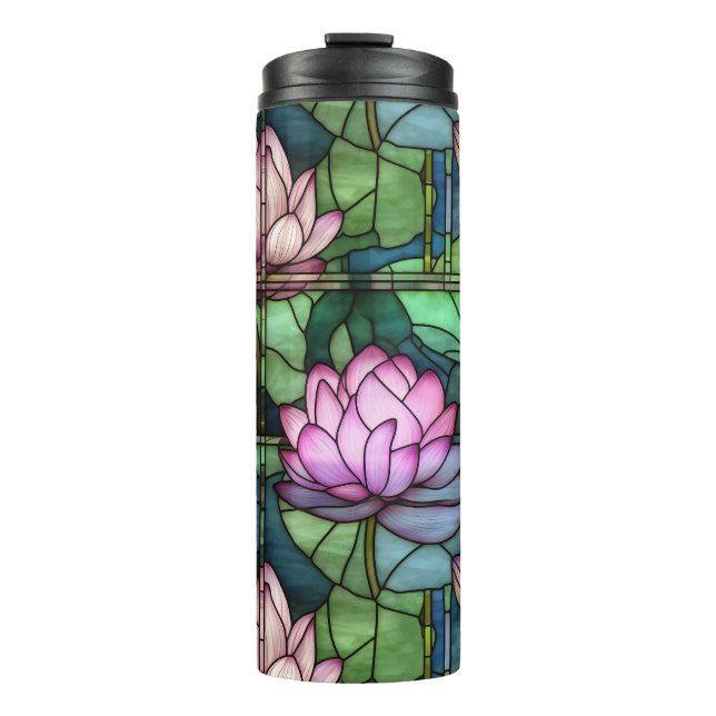 Stained Glass Lotus Thermal Tumbler (Front)