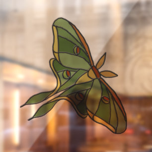 Stained glass Luna Moth Window Cling