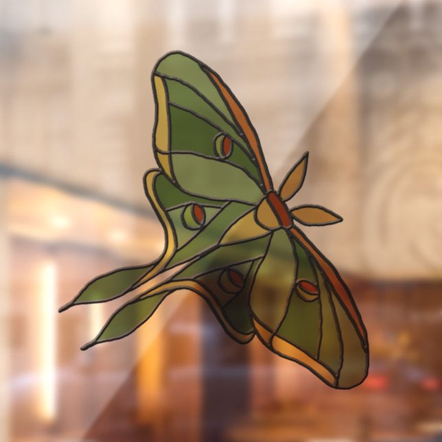 Stained glass Luna Moth Window Cling (Sheet 2)