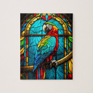 Stained Glass Macaw Jigsaw Puzzle