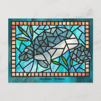 Stained Glass Manatee Postcards