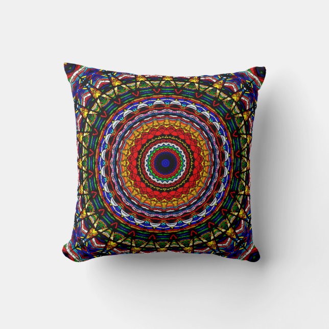 Stained Glass Mandala Cushion (Front)