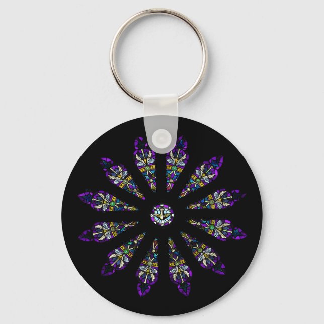 Stained Glass Mandala Key Ring (Front)