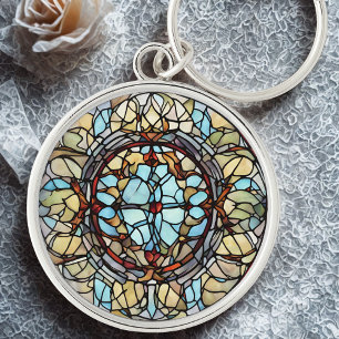 Stained Glass Mandala Keychain