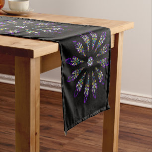 Stained Glass Mandala Short Table Runner