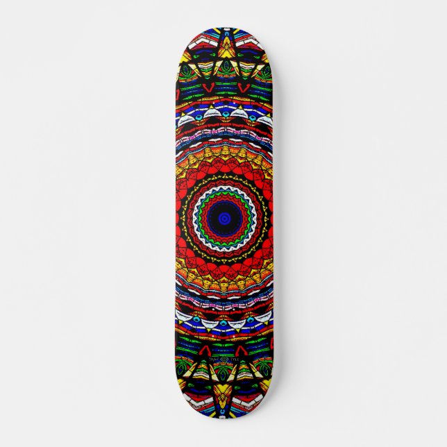 Stained Glass Mandala Skateboard (Front)