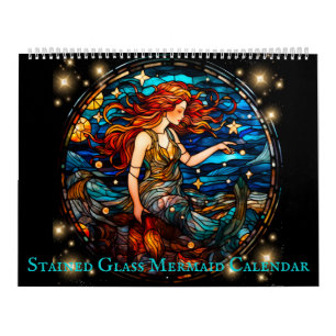 Stained Glass Mermaid Calendar