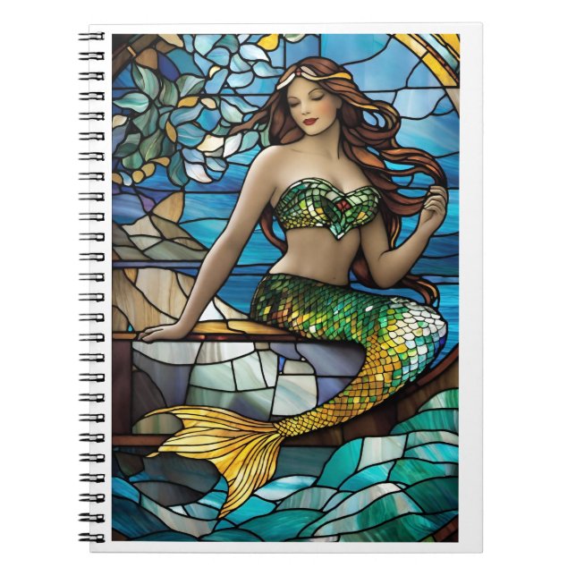 Stained glass mermaid  notebook (Front)