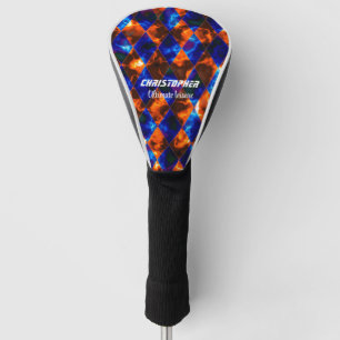 Stained Glass Misty Blue Gold Golf Head Cover