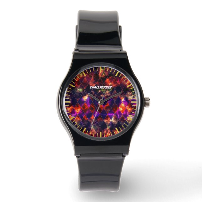 Stained Glass Misty Multicolors Watch (Front)
