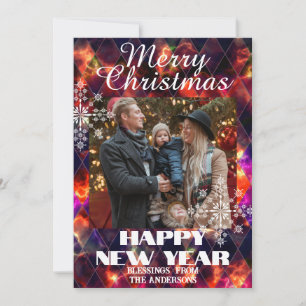 Stained Glass Misty  Photo Multicolors Holiday Card