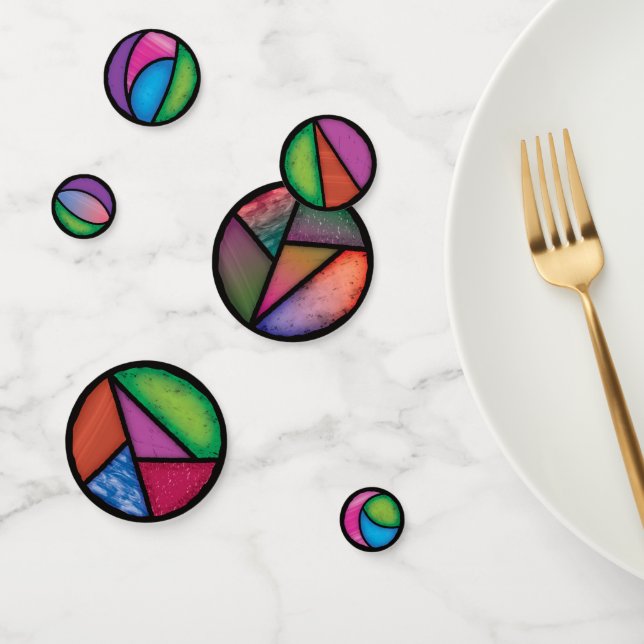 Stained Glass Modern Design Traditional Window Confetti (Group)