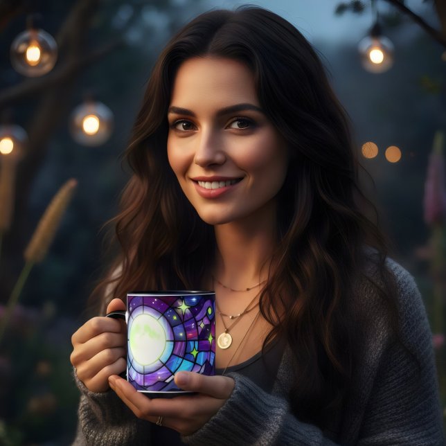 Stained glass moonlight coffee mug gift (Creator Uploaded)
