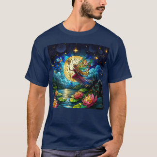 Stained Glass Moonlight Flight Fairy  T-Shirt