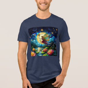 Stained Glass Moonlight Flight Fairy  Tri-Blend Shirt