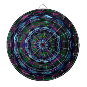 Stained Glass Mosaic Abstract Dartboard
