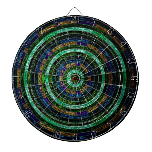 Stained Glass Mosaic Abstract Dartboard (Front)