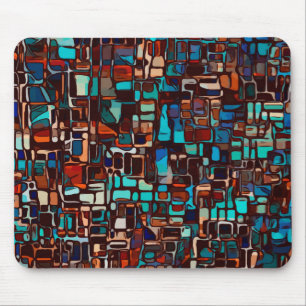 Stained glass mosaic abstract mouse pad