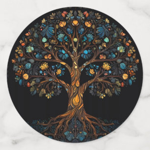 Stained Glass Mosaic Colorful Tree Confetti