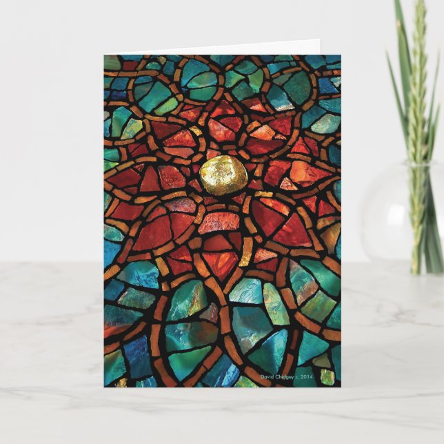 Stained Glass Mosaic Happy Holidays Card (Front)