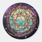 Stained Glass Mosaic Magnet "Water Planet"