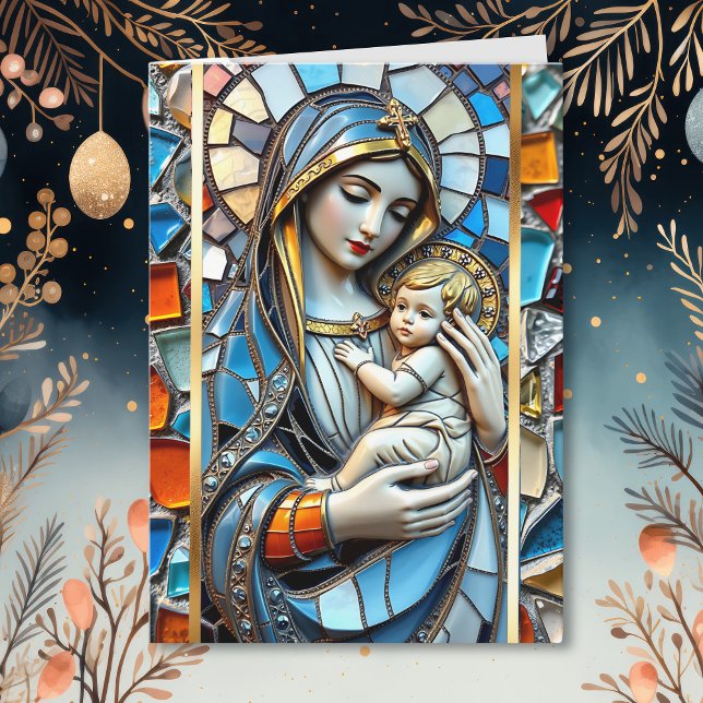 Stained Glass Mosaic | Mary and Jesus Card (Creator Uploaded)