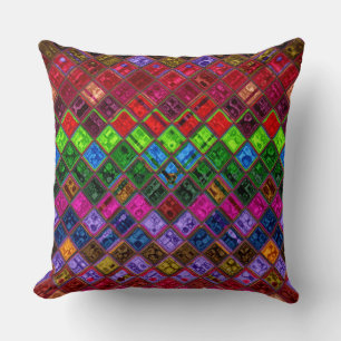 Stained Glass Mosaic Pattern Cushion