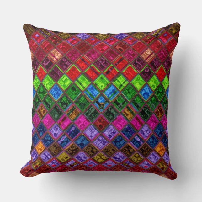 Stained Glass Mosaic Pattern Cushion (Front)