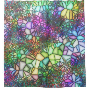 Stained Glass Mosaic Shower Curtain