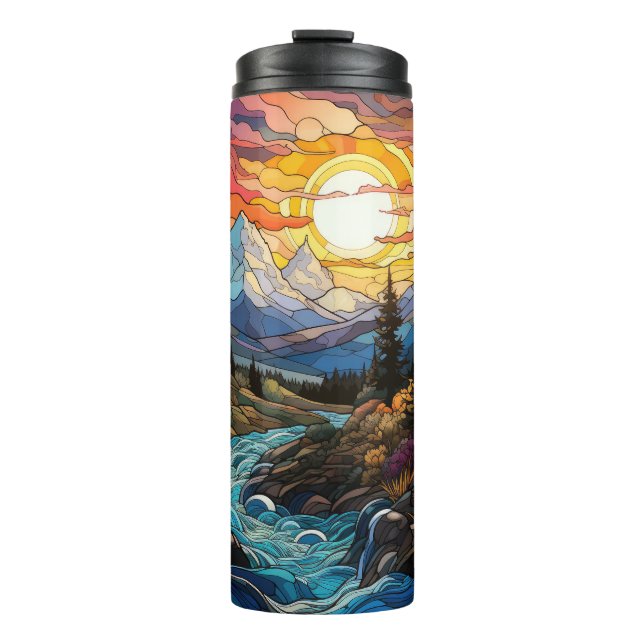 Stained Glass Mountain View Tumbler  (Front)