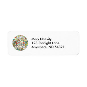 Stained Glass Nativity Painting Return Address Label