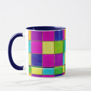 Stained Glass Neon Colourful Coffee or Tea Mug