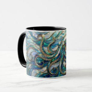 Stained Glass Octopus Mug, Octopus Coffee Mug