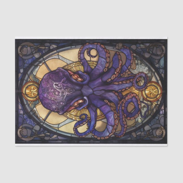 Stained Glass Octopus Tissue Paper (Front)