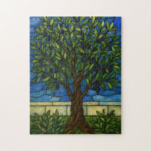 Stained Glass Olive Tree Jigsaw Puzzle – Nature