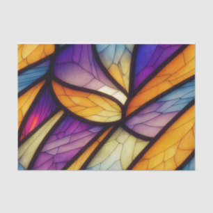 Stained Glass Orange Purples Decoupage Paper