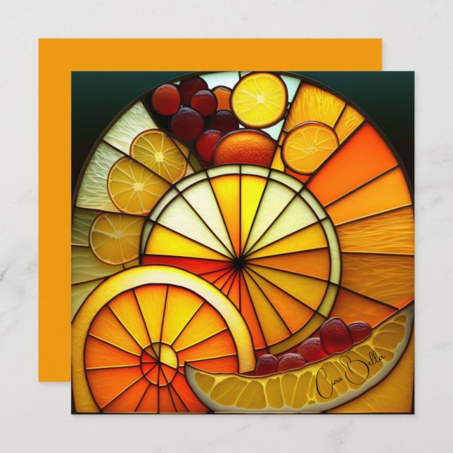 Stained Glass Orange wedges (Front/Back)