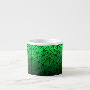 Stained glass pattern 02.Green.Black Line BG Espresso Cup