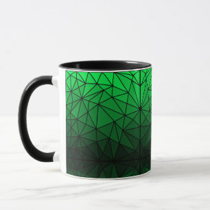 Stained glass pattern 02.Green.Black Line BG Mug