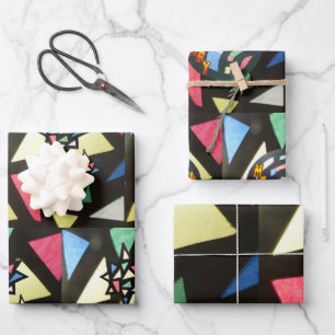 Stained Glass Pattern X-mas Wrapping Paper Sheets