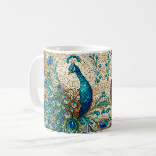 Stained Glass Peacock Coffee Mug