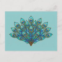 Stained Glass Peacock Feather Fan