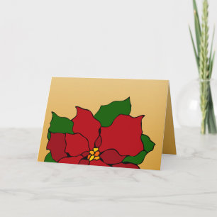 Stained-Glass Poinsettia Holiday Card