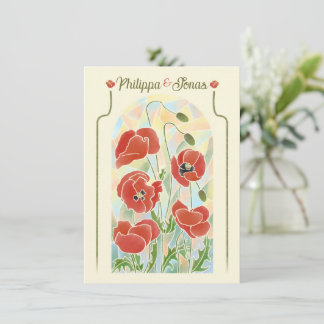 Stained Glass Poppies Invitation