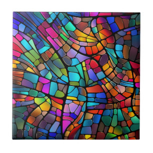 Stained Glass Print Ceramic Tile