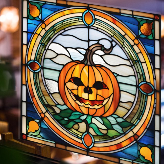 Stained Glass Pumpkin Colourful Mosaic Halloween  (Creator Uploaded)