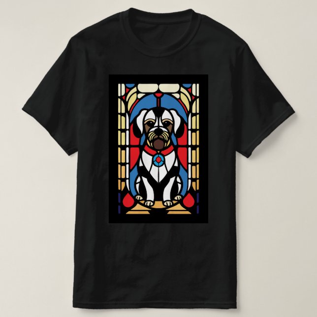stained glass pup dog T-Shirt (Design Front)