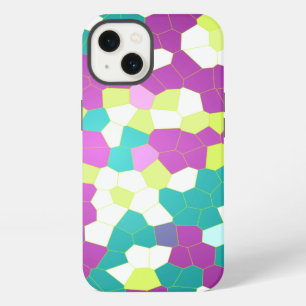 Stained glass Purple Lime Teal Mosaic Abstract iPhone 13 Case